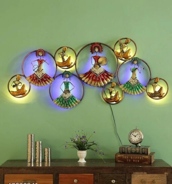 Metal Iron 9 Ring Doll With Led - Multicolor, Metal, Pack of1